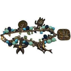 🩵Ocean themed charm & bead bracelet